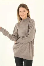 Yarım Balıkçı Yaka Triko Kazak - Görsel 2