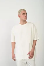 Unisex Basic Bisiklet Yaka Oversize T-Shirt