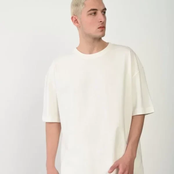 Unisex Basic Bisiklet Yaka Oversize T-Shirt