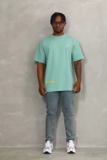 Unisex Oversize Baskılı Bisiklet Yaka T-Shirt - Görsel 4