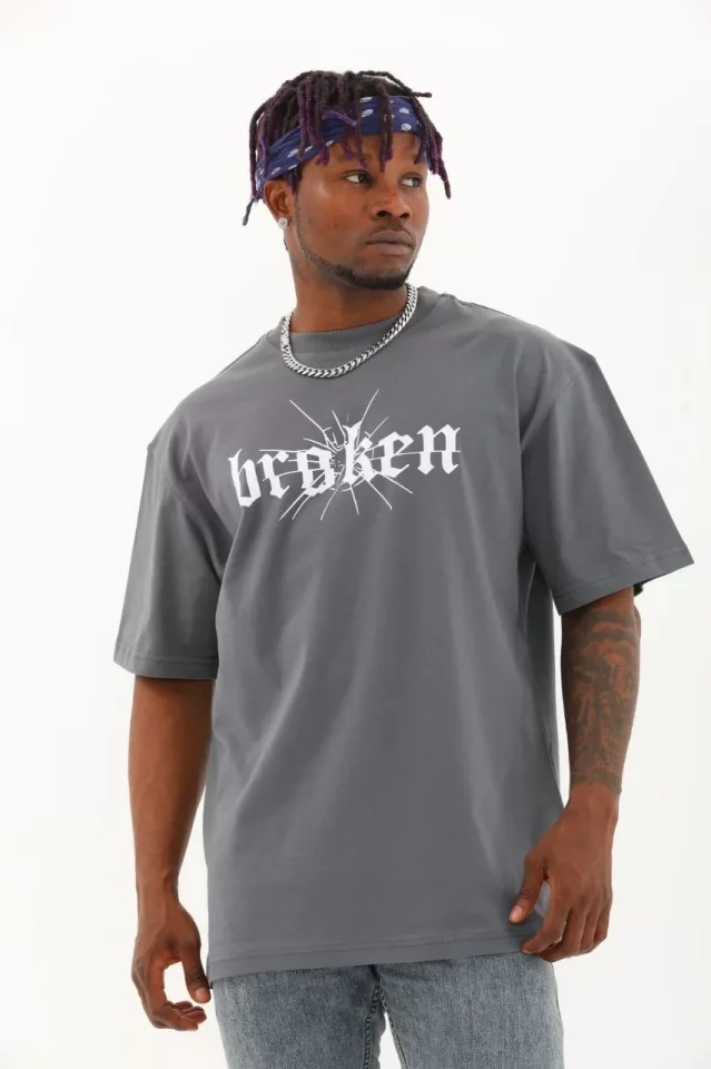 33ece192e9ee26d1d12d5cdb6bda57a8_89366-0.jpg Unisex Oversize Baskılı Bisiklet Yaka T-Shirt - Görsel 1