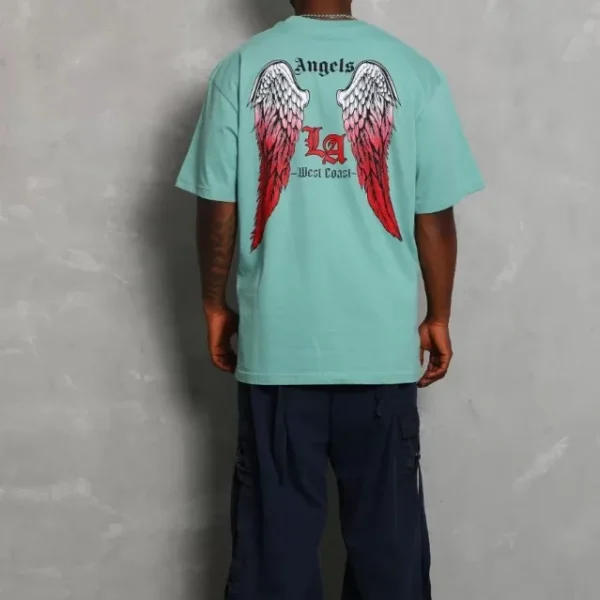 Unisex Oversize Baskılı Bisiklet Yaka T-Shirt