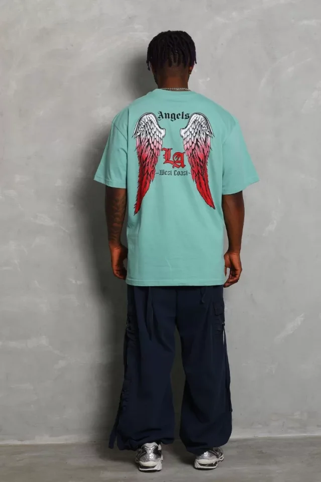 33ece192e9ee26d1d12d5cdb6bda57a8_89392-0.jpg Unisex Oversize Baskılı Bisiklet Yaka T-Shirt - Görsel 1