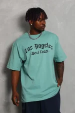 Unisex Oversize Baskılı Bisiklet Yaka T-Shirt - Görsel 3