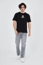 Erkek Bisiklet Yakalı Baskılı T-Shirt - Görsel 2