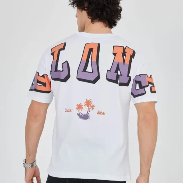 Erkek Ön Ve Arka Baskılı T-Shirt