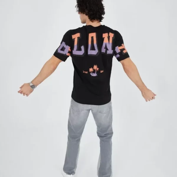 Erkek Ön Ve Arka Baskılı T-Shirt