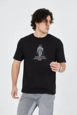 Erkek Penye Baskılı T-Shirt - Görsel 3