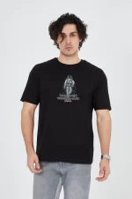 Erkek Penye Baskılı T-Shirt - Görsel 4