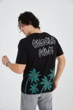 Erkek Baskılı Bisiklet Yaka T-Shirt - Görsel 3