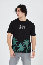 Erkek Baskılı Bisiklet Yaka T-Shirt - Görsel 4