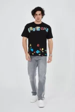 Erkek Baskılı Penye T-Shirt