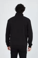 Erkek Yarım Fermuarlı Baskılı Sweat - Görsel 4
