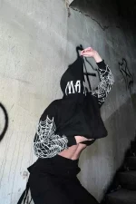 Bape Spider Baskılı Oversize Hırka - Görsel 2