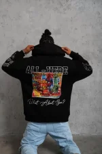 Erkek 93 Dijital Parça Baskılı Kapşonlu Sweat - Görsel 3