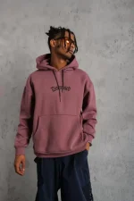 Erkek Üç İplik Baskılı Kapüşonlu Sweat - Görsel 2