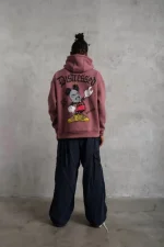 Erkek Üç İplik Baskılı Kapüşonlu Sweat - Görsel 3