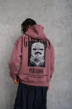 Erkek Paradise Baskılı Kapüşonlu Sweat