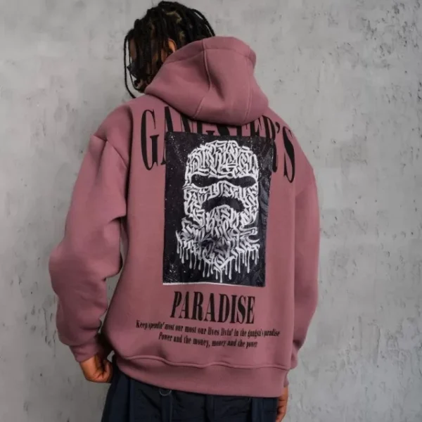 Erkek Paradise Baskılı Kapüşonlu Sweat