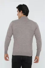 Erkek Yarım Balıkçı Yaka Triko Kazak - Görsel 3