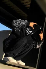 Erkek Bape Spider Baskılı Oversize Hırka - Görsel 2
