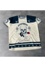 Erkek Oversize Dijital Baskılı Kuru Kafa T-shirt - Görsel 3